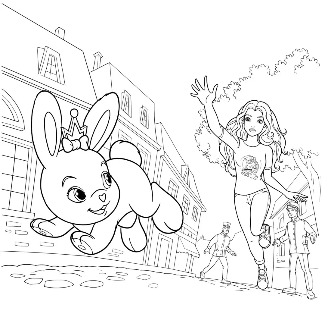 Gambar Barbie Mewarnai