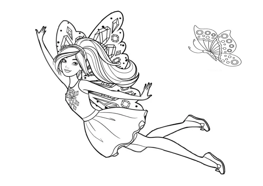 Gambar Barbie Mewarnai