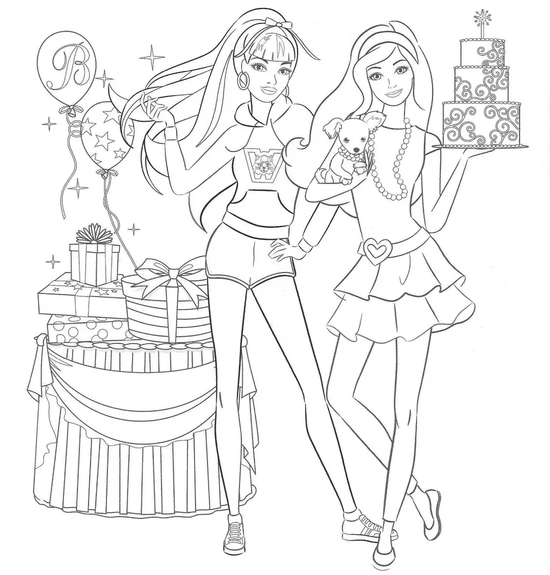 Gambar Barbie Mewarnai