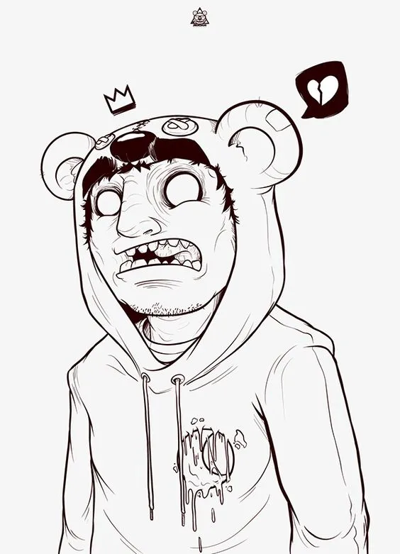 Gambar Grafiti Kartun Keren Hitam Putih