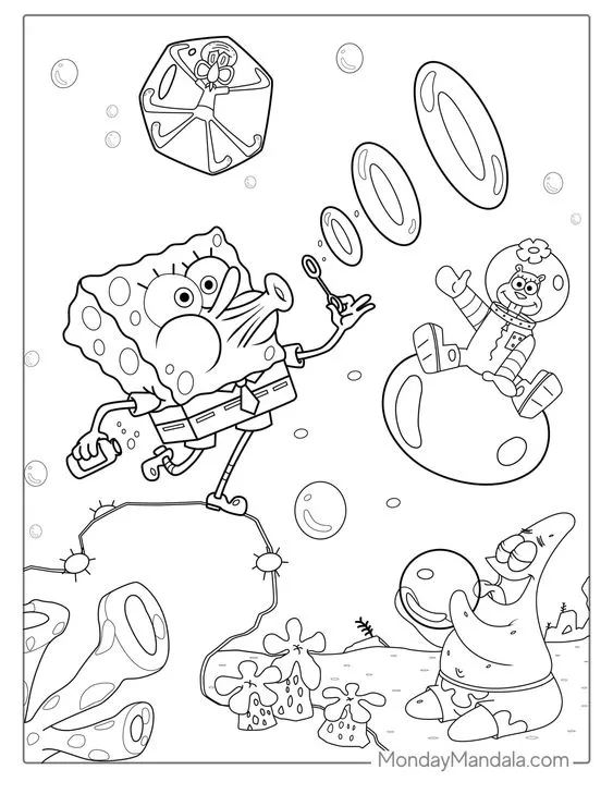 Kumpulan Gambar Mewarnai Spongebob Terbagus dan Terlengkap 22 Gambar Mewarnai Spongebob