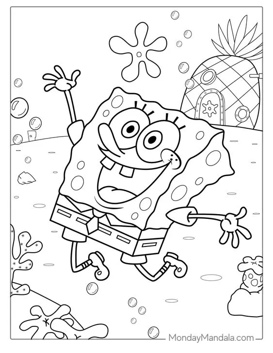 Kumpulan Gambar Mewarnai Spongebob Terbagus dan Terlengkap 13 Gambar Mewarnai Spongebob