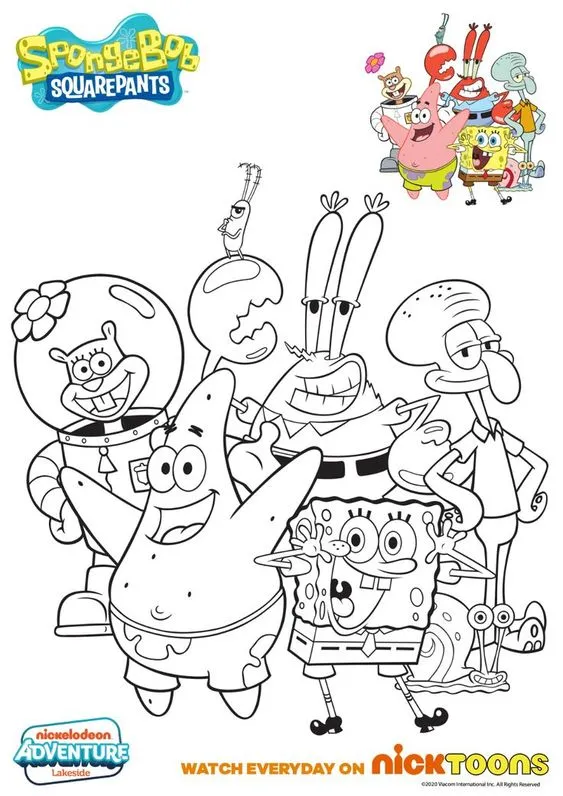 Kumpulan Gambar Mewarnai Spongebob Terbagus dan Terlengkap 10 Gambar Mewarnai Spongebob
