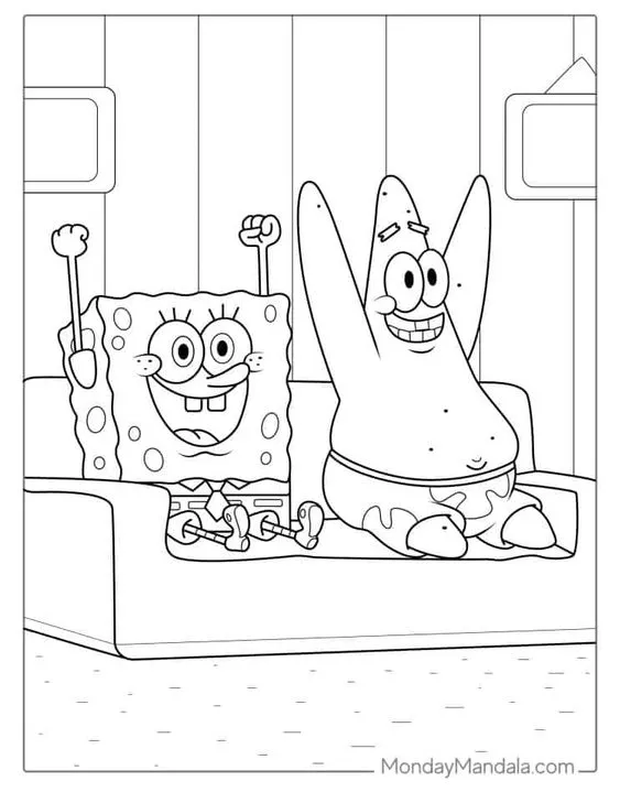 Kumpulan Gambar Mewarnai Spongebob Terbagus dan Terlengkap 6 Gambar Mewarnai Spongebob