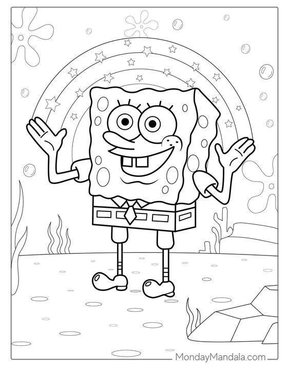 Kumpulan Gambar Mewarnai Spongebob Terbagus dan Terlengkap 27 Gambar Mewarnai Spongebob