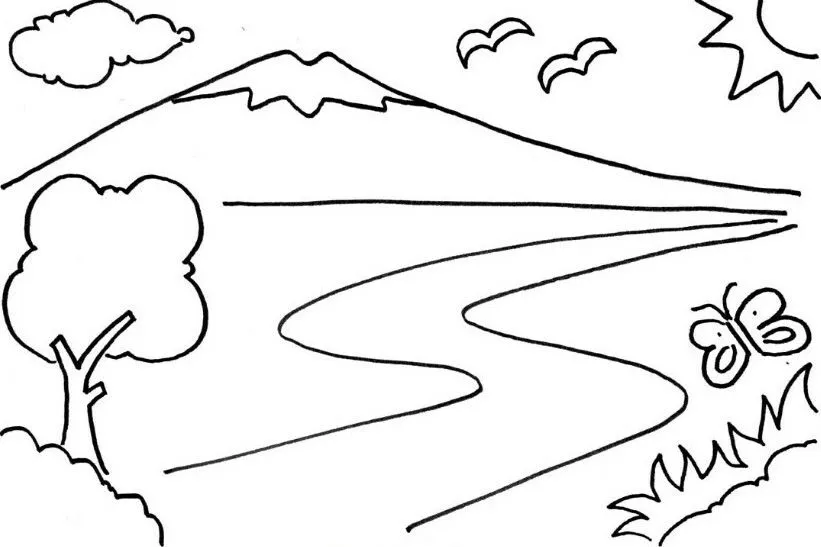 Kumpulan Mewarnai Pemandangan Alam Terbagus dan Terlengkap 13 Mewarnai Pemandangan Alam