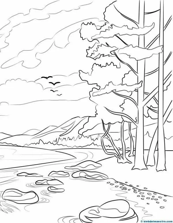 Kumpulan Mewarnai Pemandangan Alam Terbagus dan Terlengkap 3 Mewarnai Pemandangan Alam