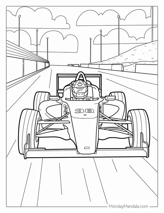 Kumpulan Mewarnai Mobil Balap Mudah Paling Bagus dan Terlengkap 20 Mewarnai Mobil Balap