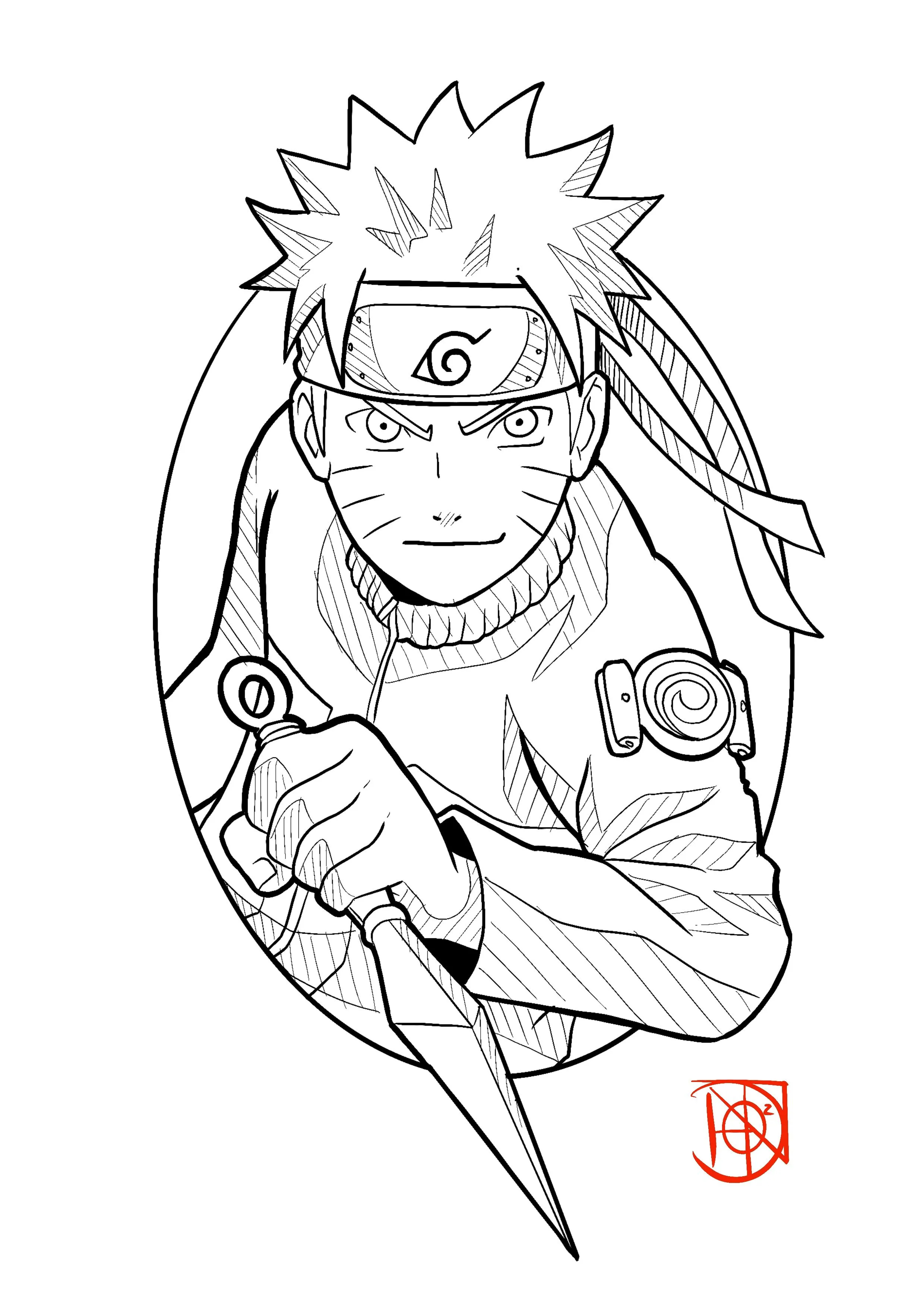 Kumpulan Mewarnai Naruto Mudah Paling Bagus dan Terlengkap 29 Mewarnai Naruto