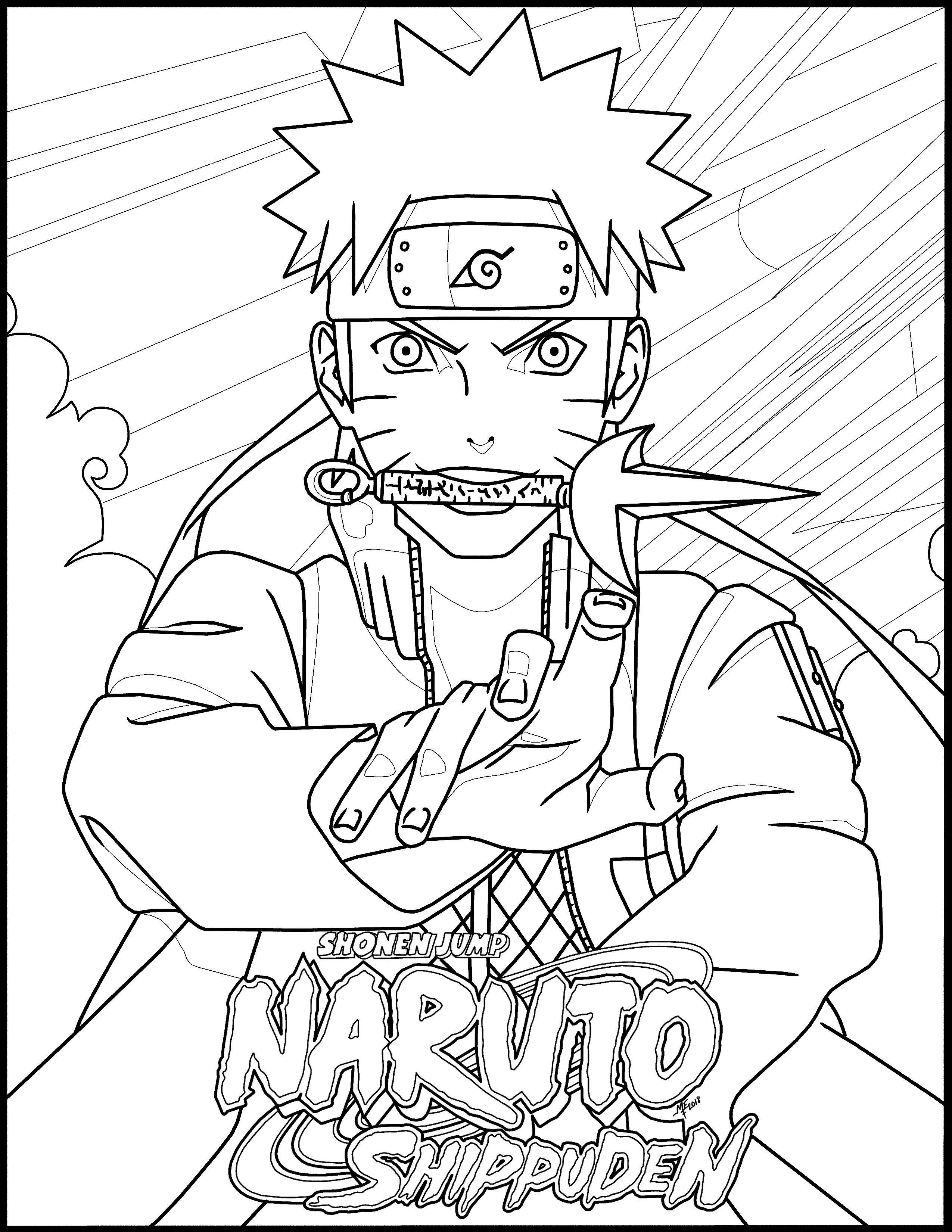 Kumpulan Mewarnai Naruto Mudah Paling Bagus dan Terlengkap 30 Mewarnai Naruto