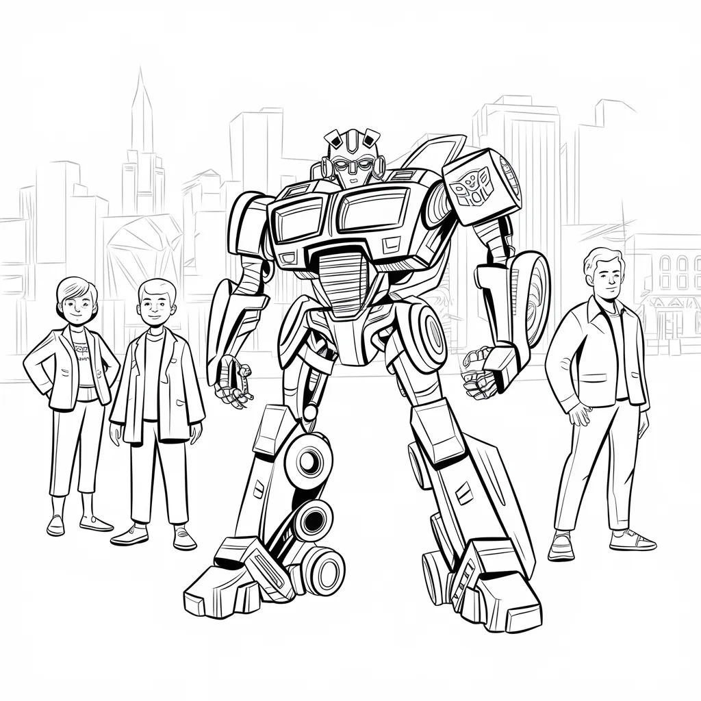 gambar mewarnai mobil bumblebee untuk anak-anak 16