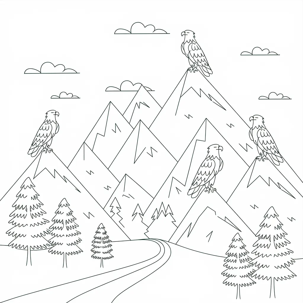 30 Gambar Pemandangan Gunung yang Belum Diwarnai untuk Diwarnai 29 gambar pemandangan gunung yang belum dicat 28