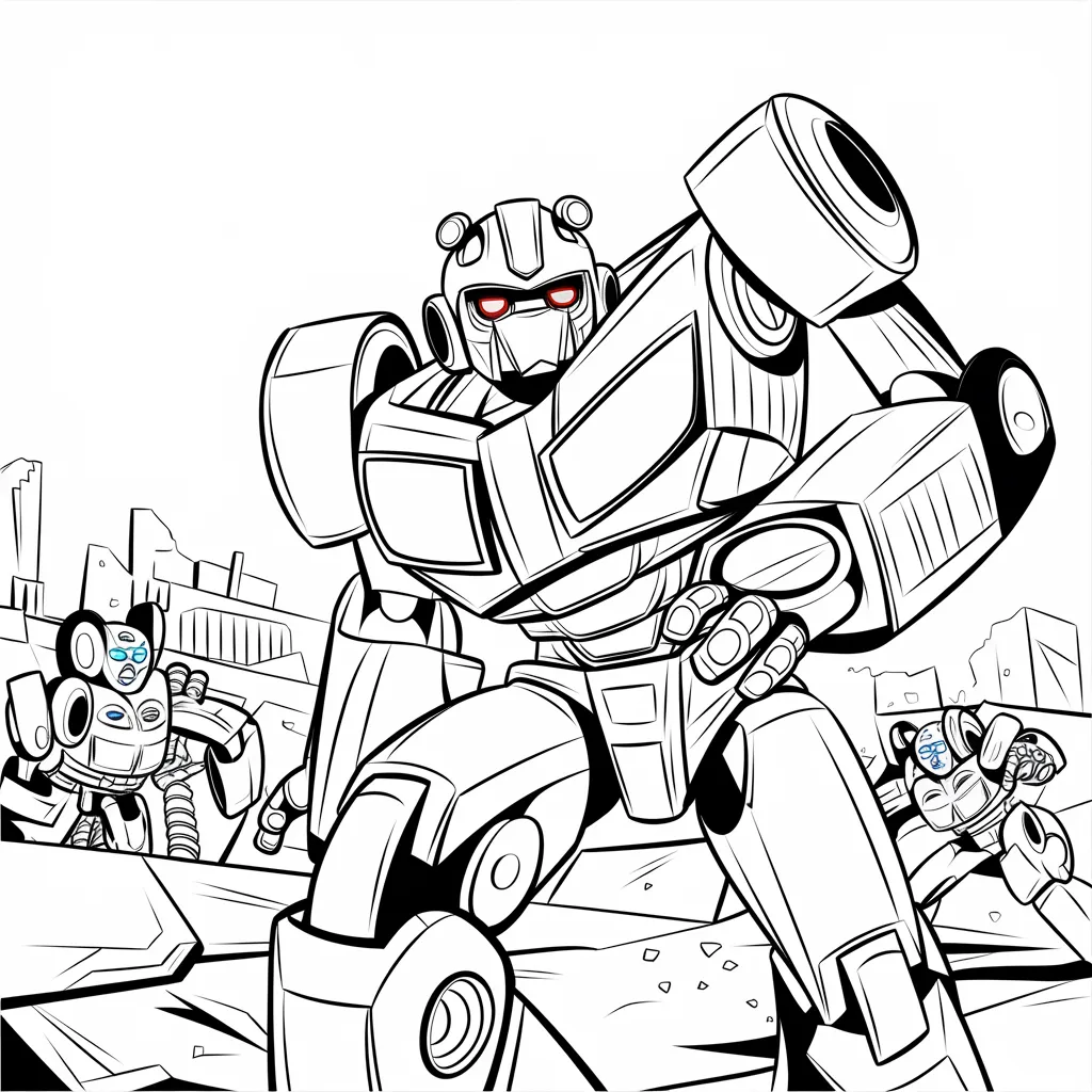 gambar mewarnai mobil bumblebee untuk anak-anak 14