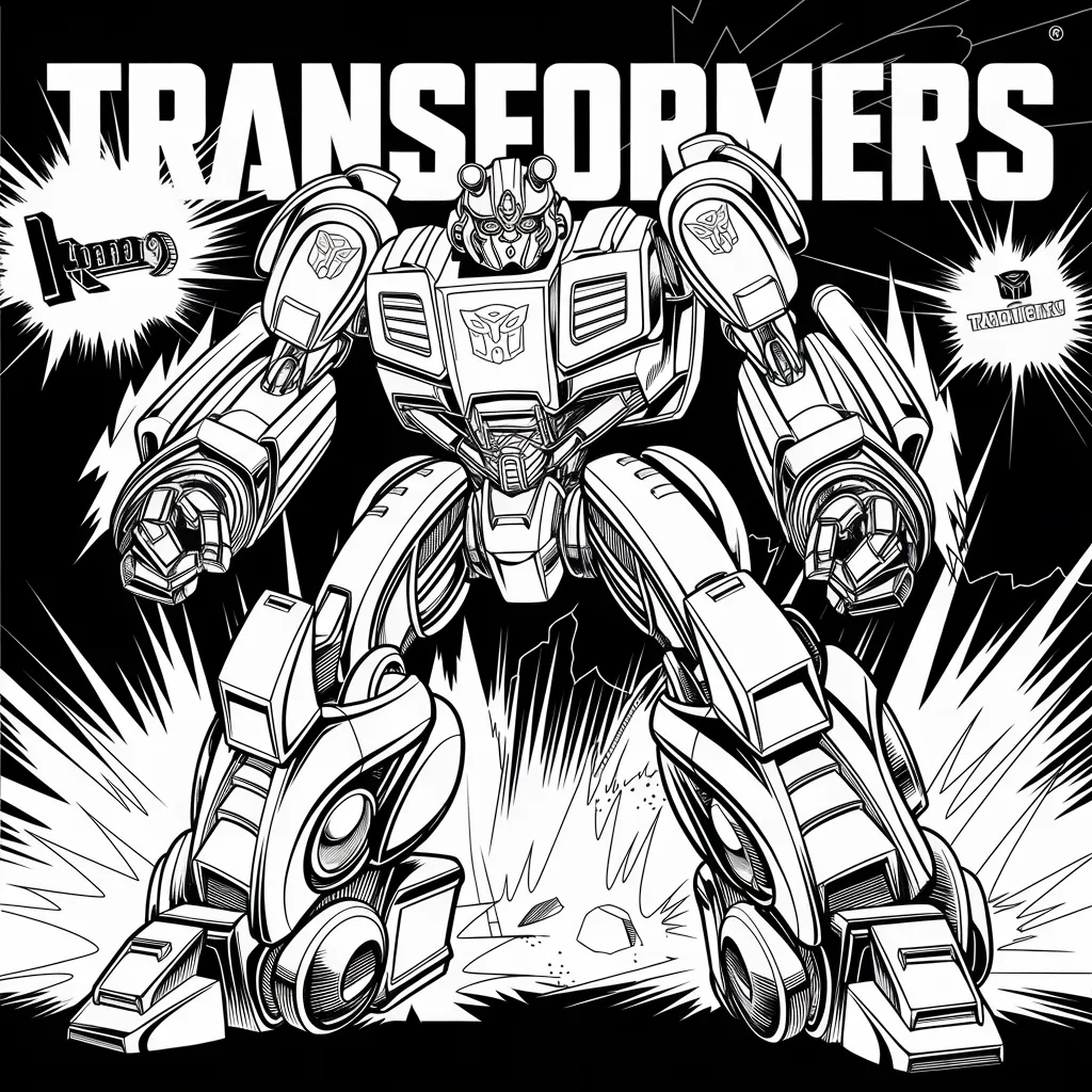 gambar mewarnai mobil bumblebee untuk anak-anak 19