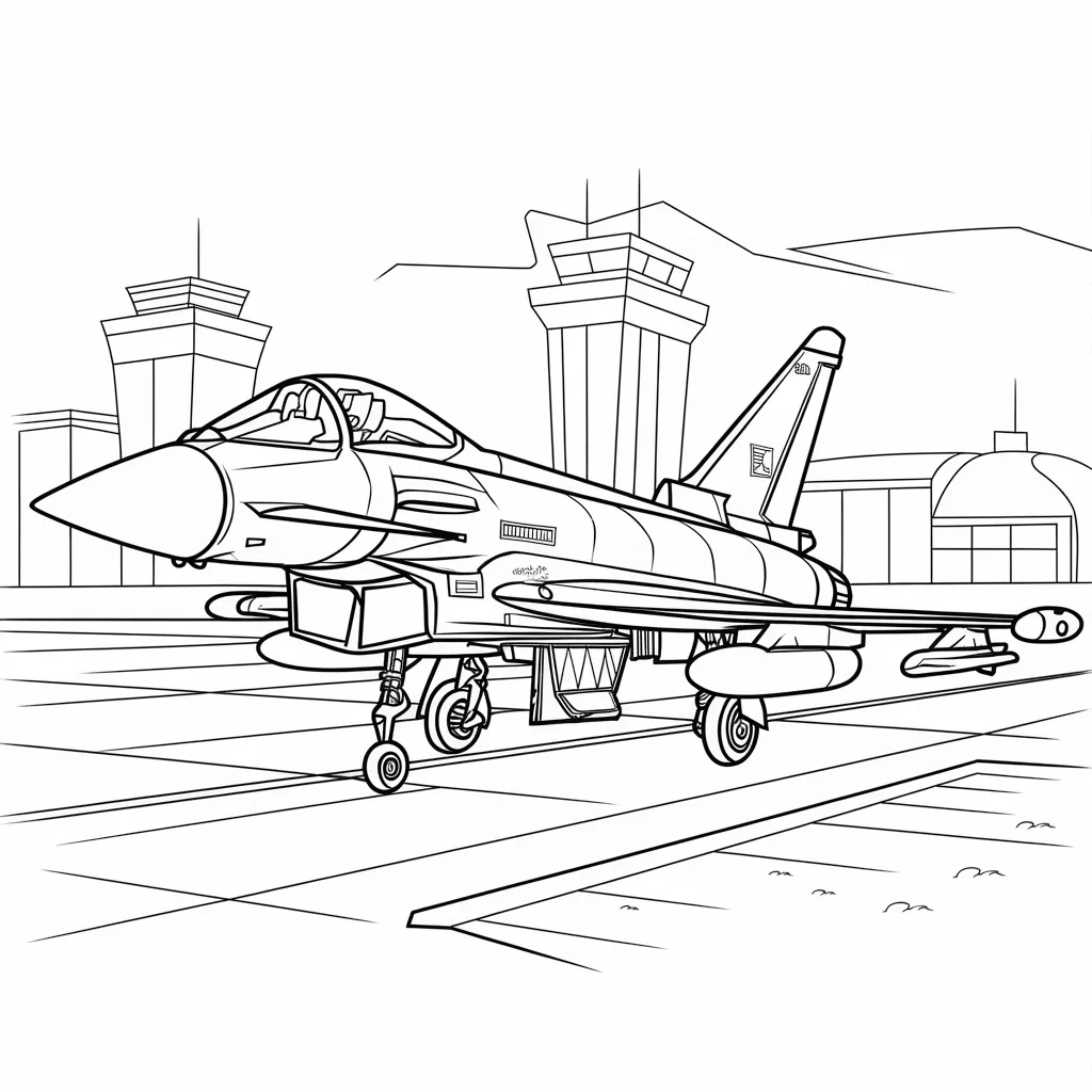 mewarnai gambar pesawat tempur 3