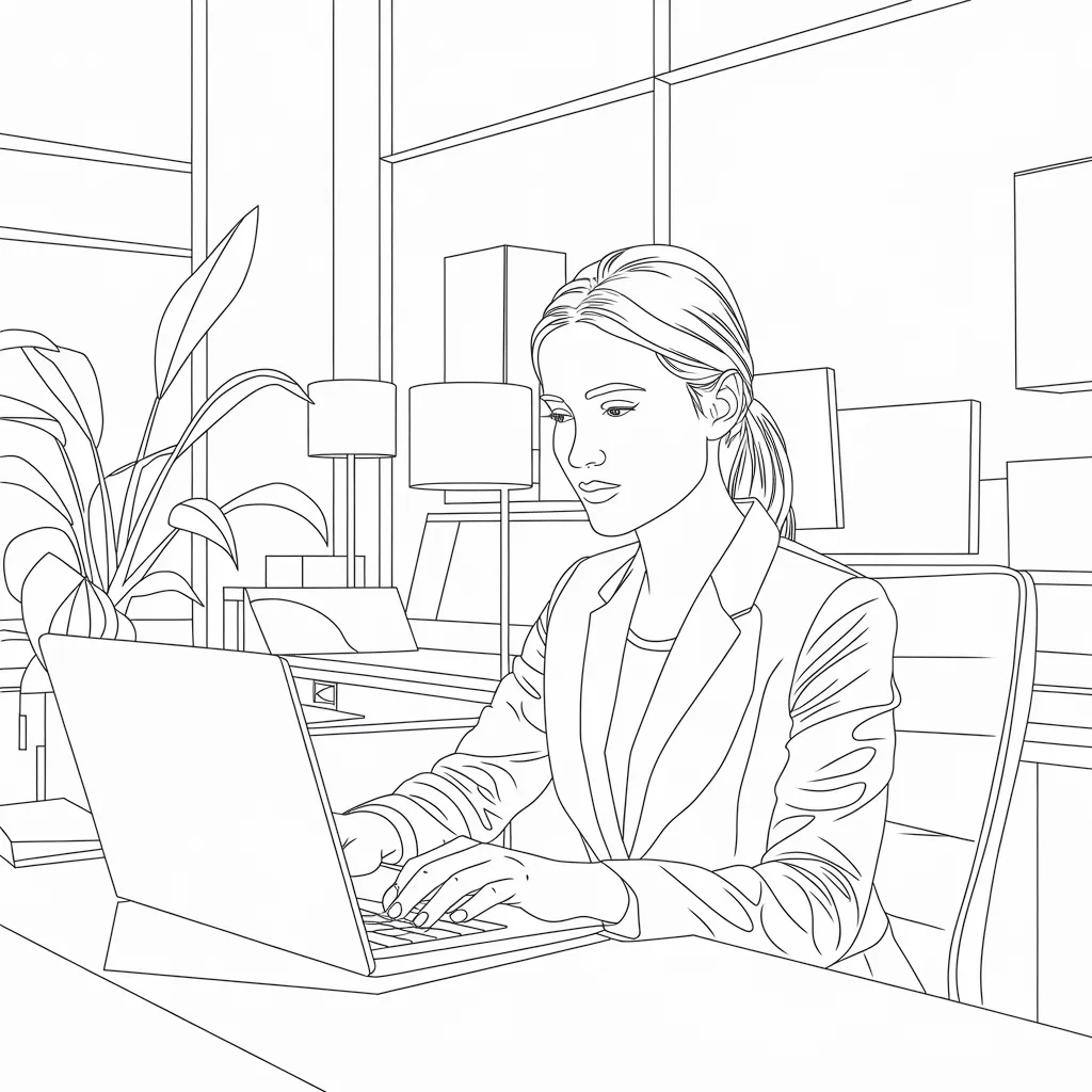 mewarnai gambar pegawai kantor 8