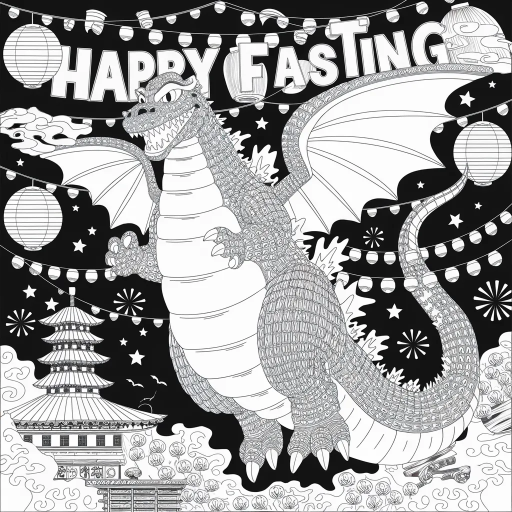 gambar mewarnai godzilla 10