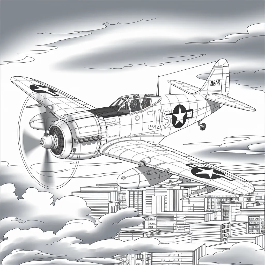 mewarnai gambar pesawat tempur 6