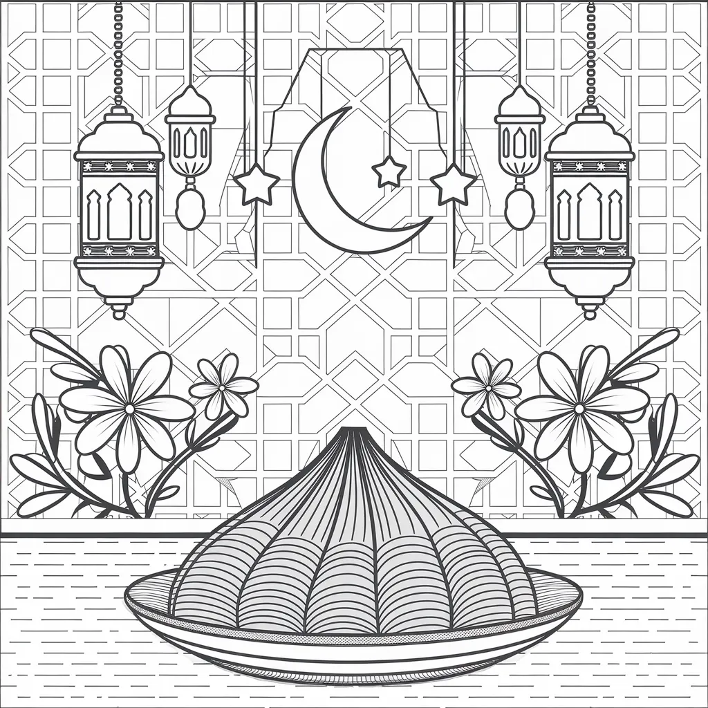 gambar mewarnai bulan ramadhan 6