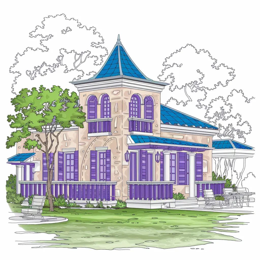 gambar rumah warna ungu 11