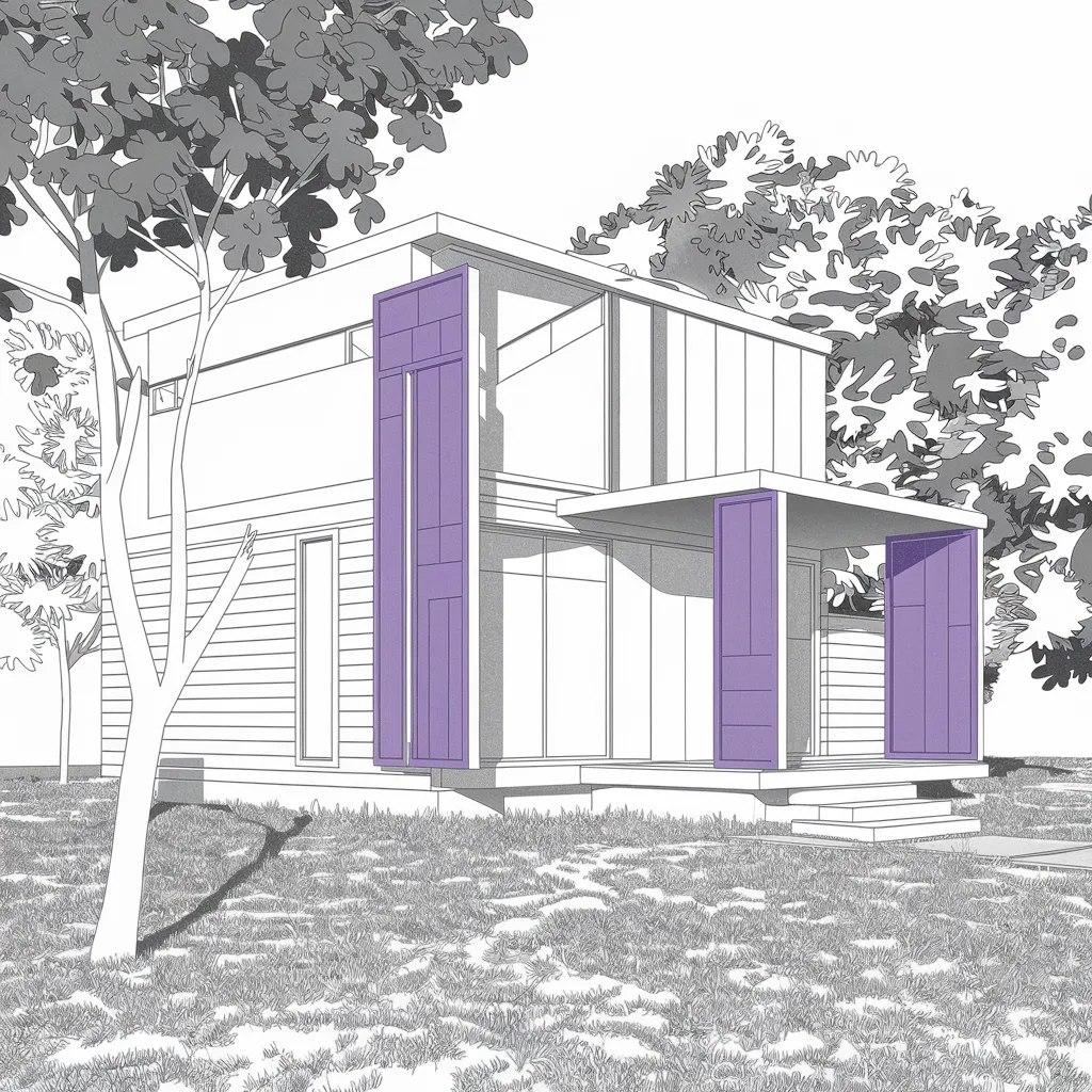 gambar rumah warna ungu 3