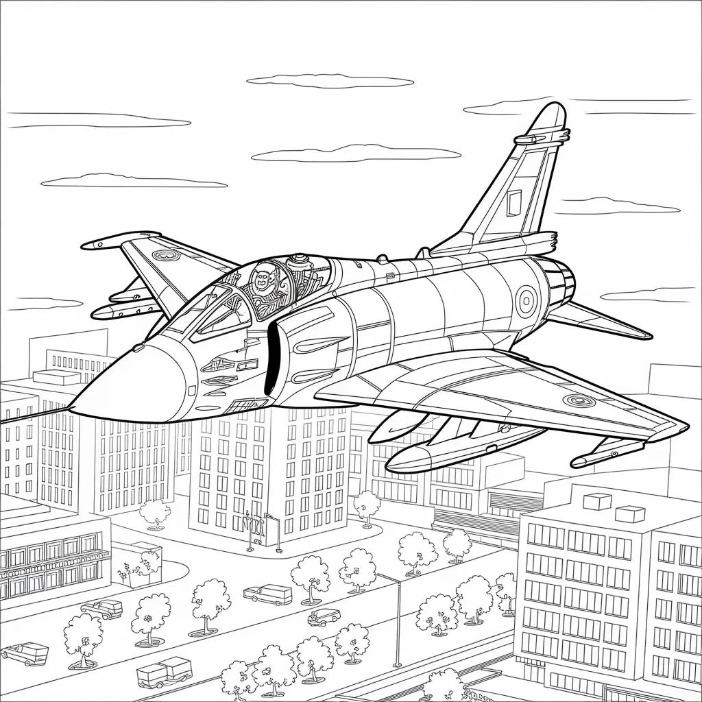 mewarnai gambar pesawat tempur 5
