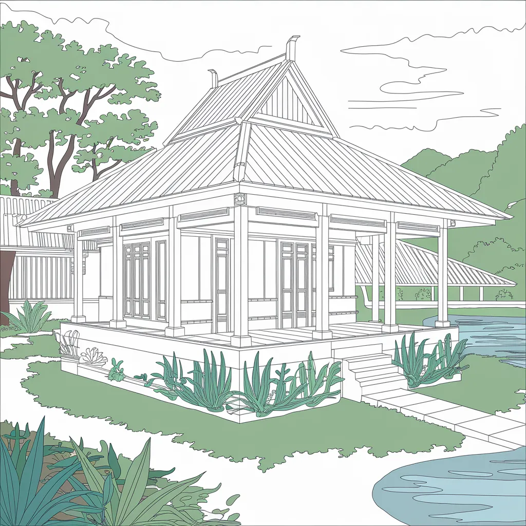 gambar rumah belum diwarnai 1