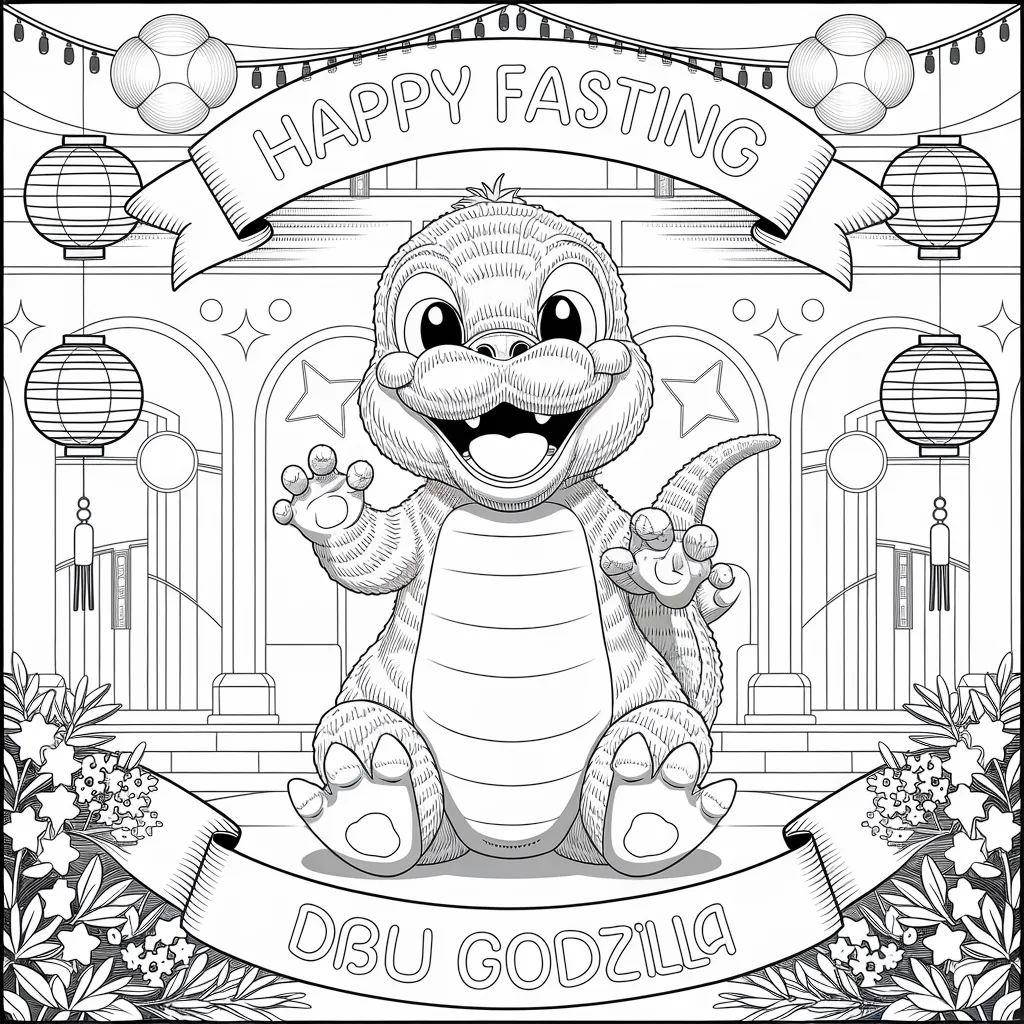 gambar mewarnai godzilla 5