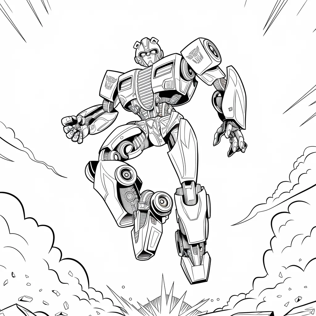 gambar mewarnai mobil bumblebee untuk anak-anak 9