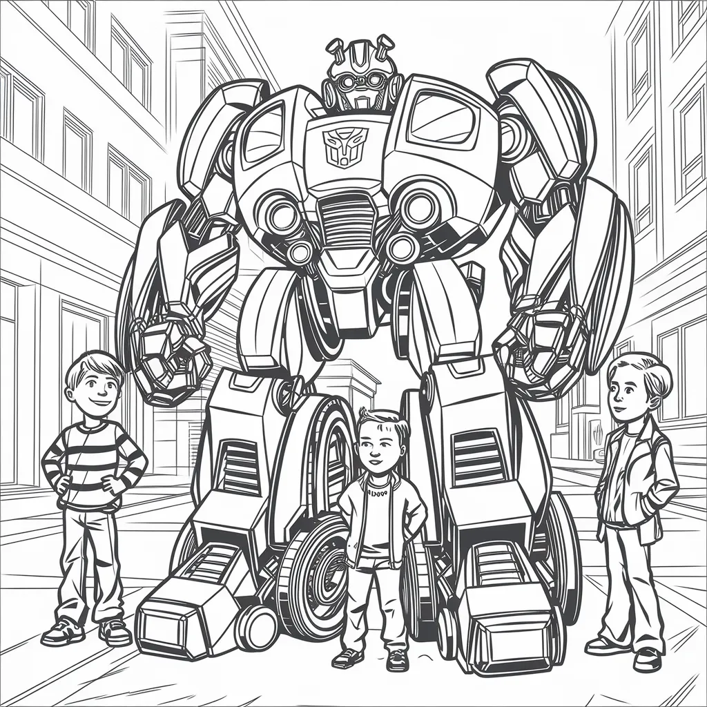 gambar mewarnai mobil bumblebee untuk anak-anak 25