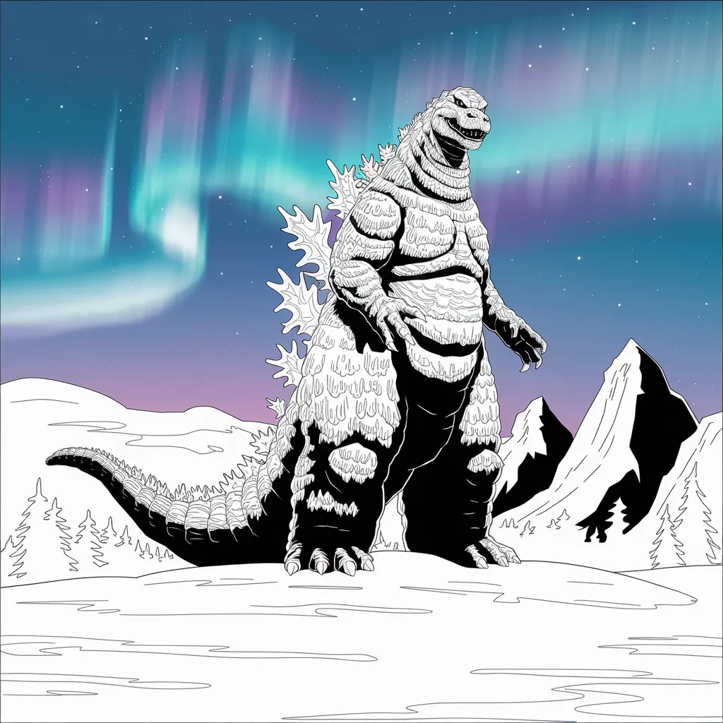 gambar mewarnai godzilla 26 