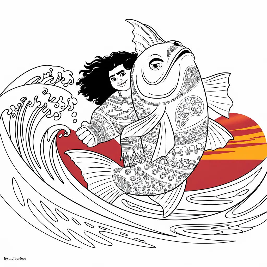 30 Gambar Mewarnai Moana untuk Mengasah Kreativitas Anak 12 gambar mewarnai moana 11