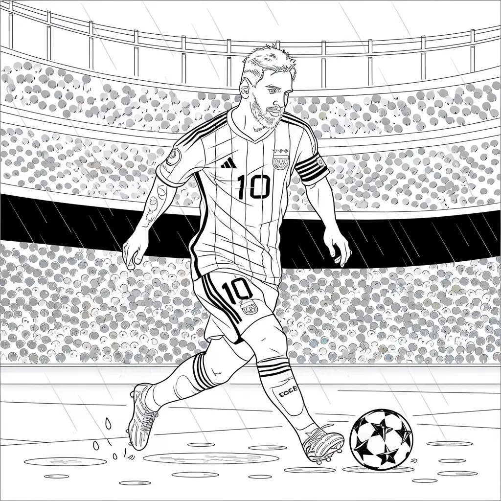 30 Gambar Mewarnai Messi untuk Diwarnai 28 gambar mewarnai messi 27