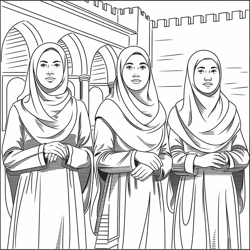 gambar mewarnai muslimah bercadar 29