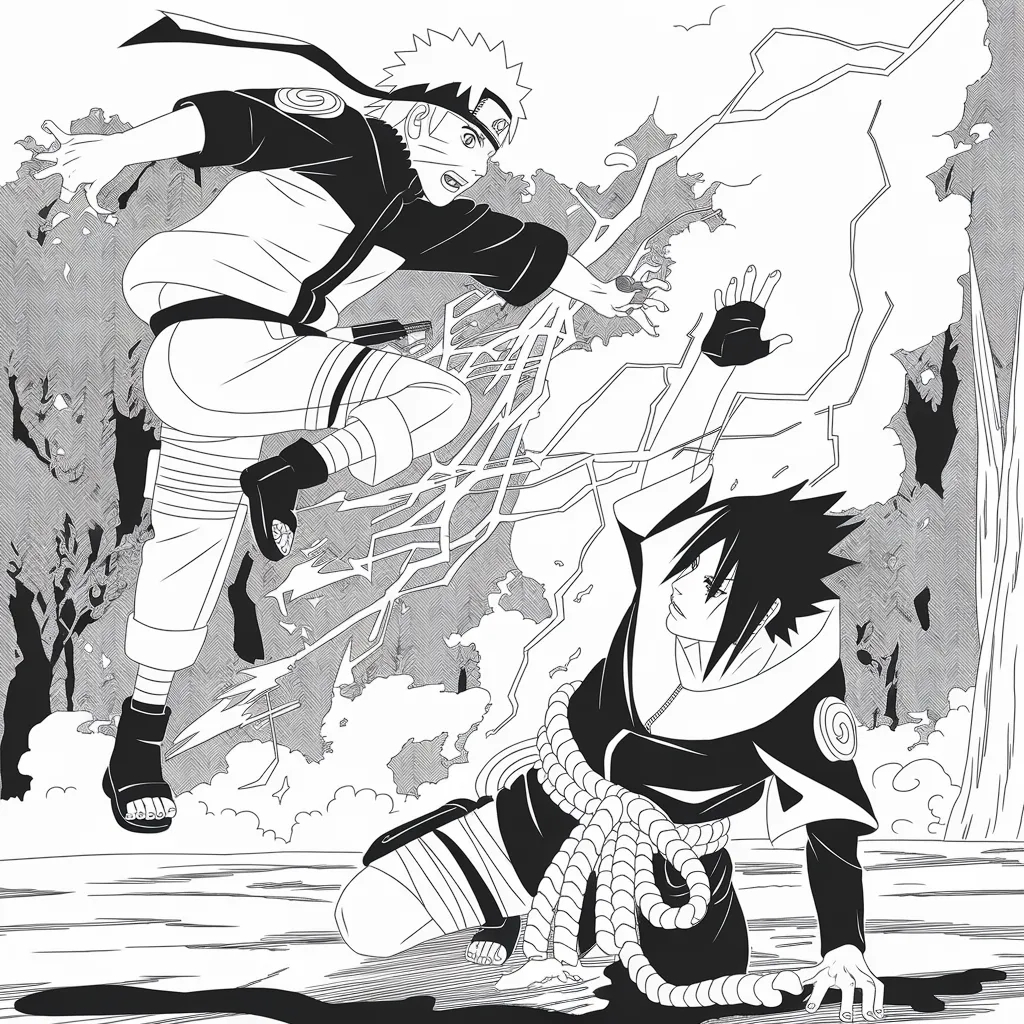 gambar mewarnai naruto dan sasuke 3