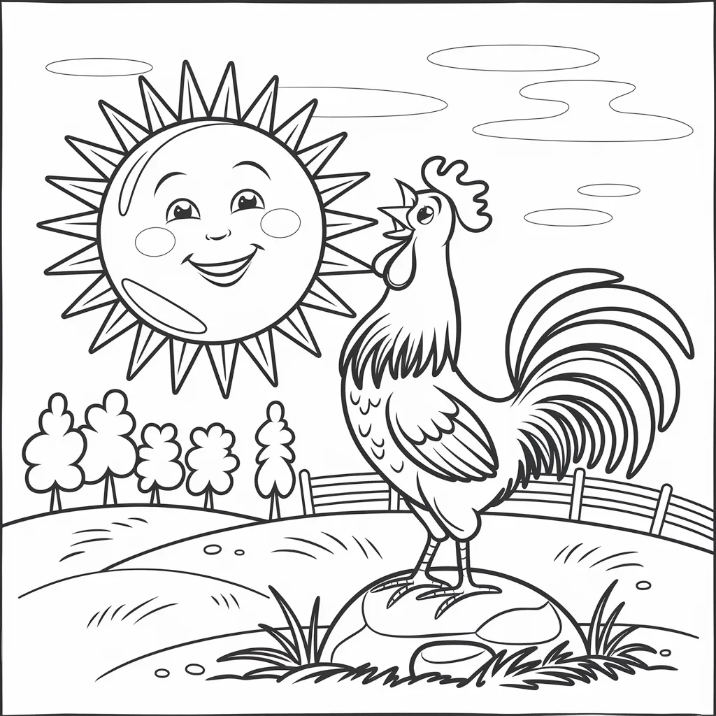 30 Gambar Ayam Hitam Putih untuk Diwarnai 16 gambar ayam hitam putih untuk diwarnai 15