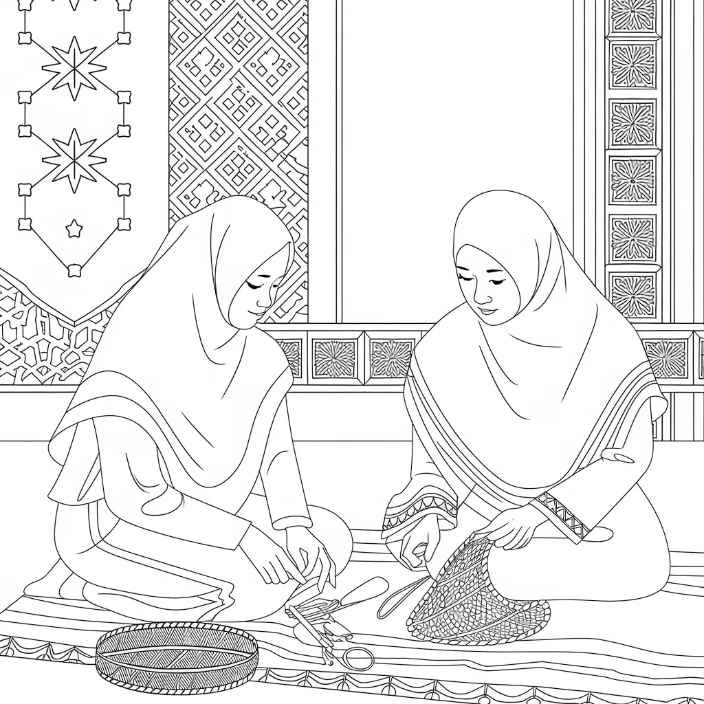 gambar mewarnai muslimah bercadar 14