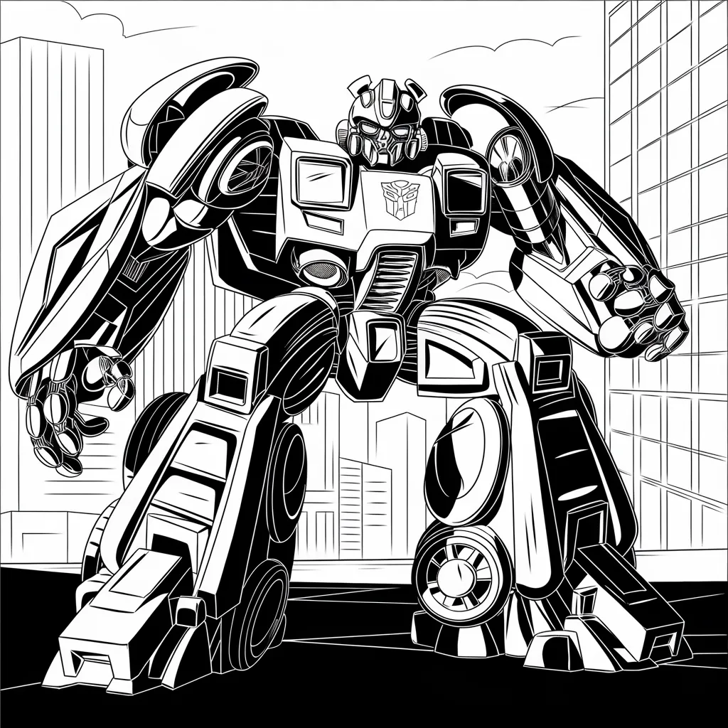 gambar mewarnai mobil bumblebee untuk anak-anak 20