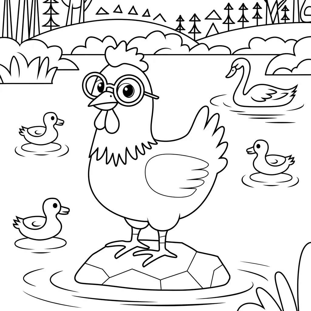 30 Gambar Ayam Hitam Putih untuk Diwarnai 12 gambar ayam hitam putih untuk diwarnai 11