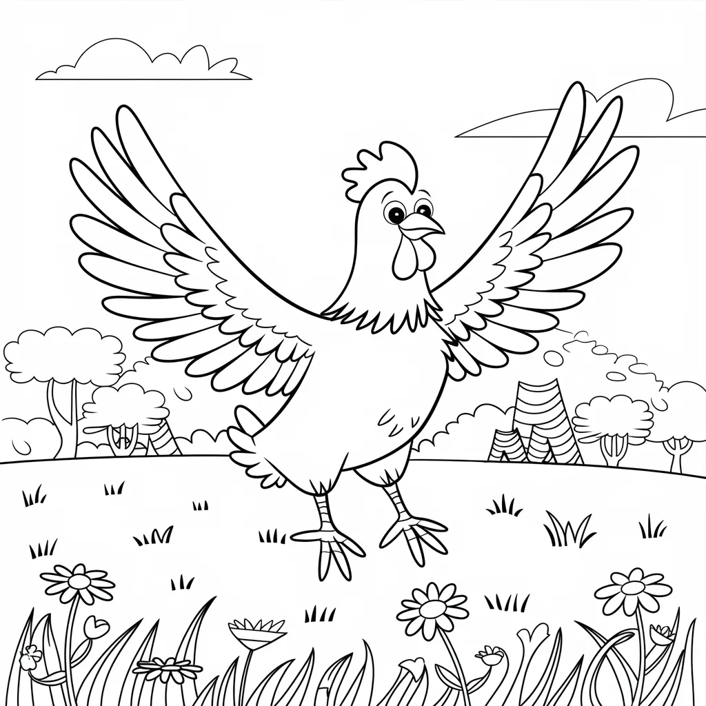 30 Gambar Ayam Hitam Putih untuk Diwarnai 8 gambar ayam hitam putih untuk diwarnai 7