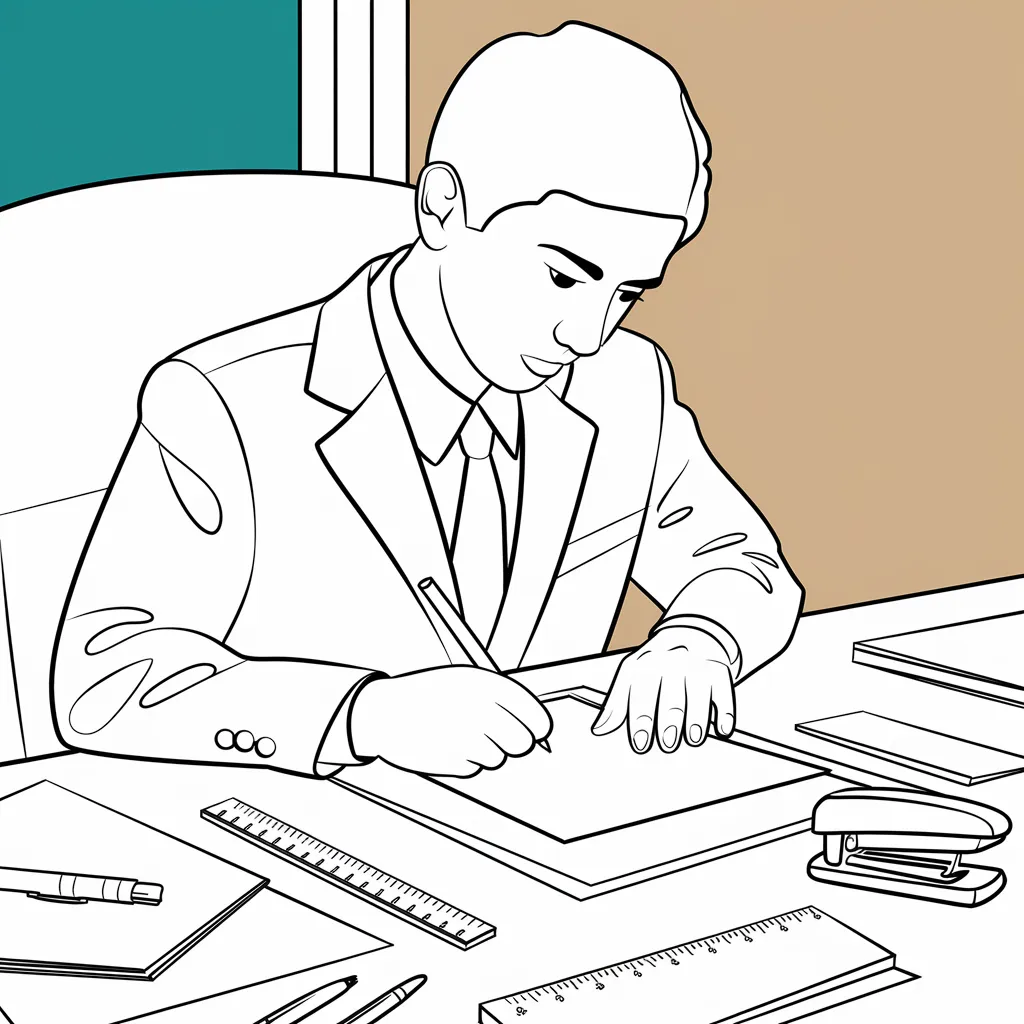 mewarnai gambar pegawai kantor 23