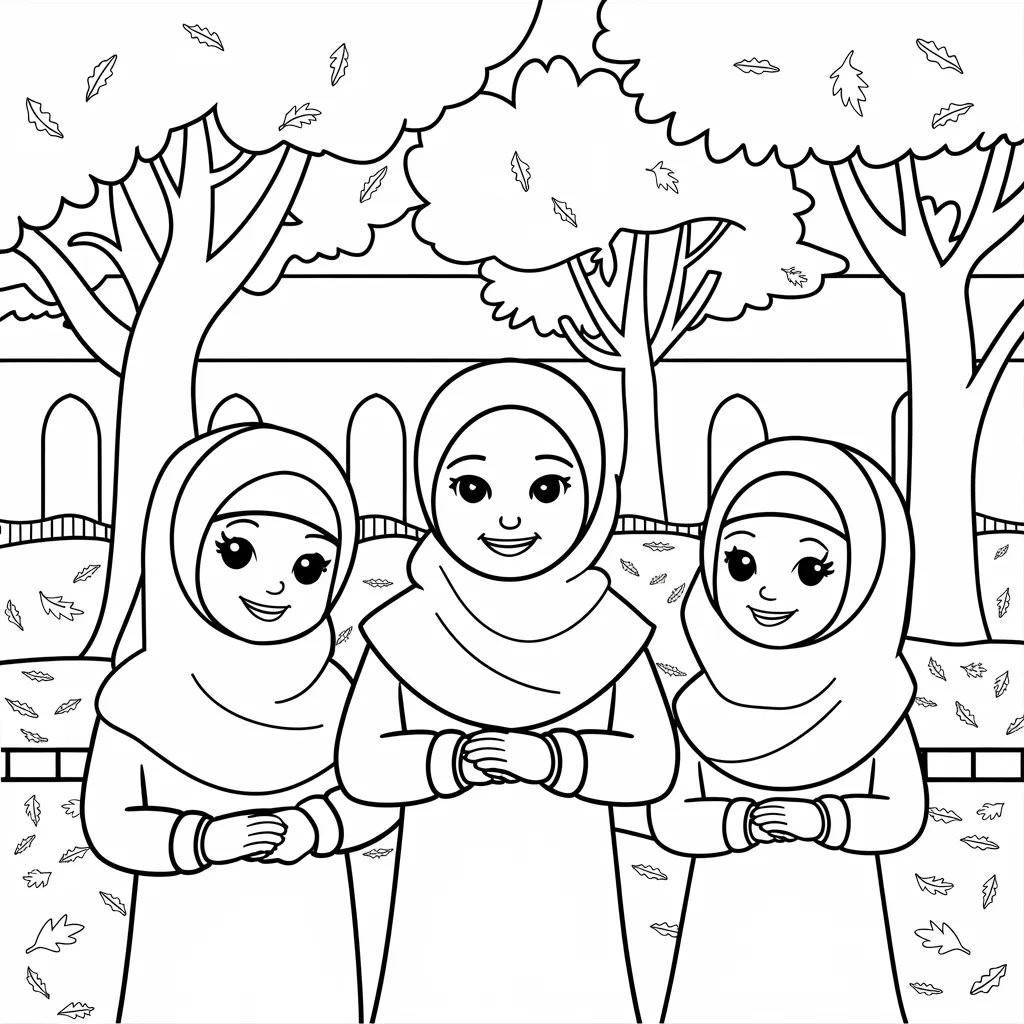 gambar mewarnai muslimah bercadar 18