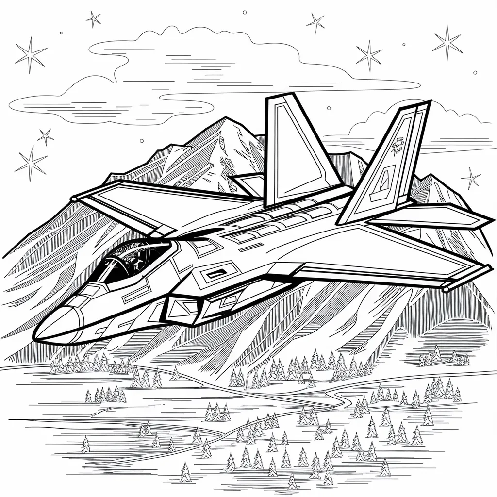 mewarnai gambar pesawat tempur 4