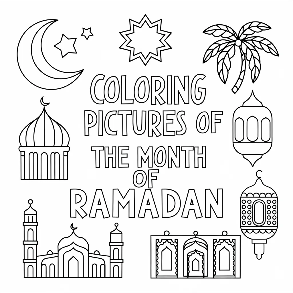 gambar mewarnai bulan ramadhan 11