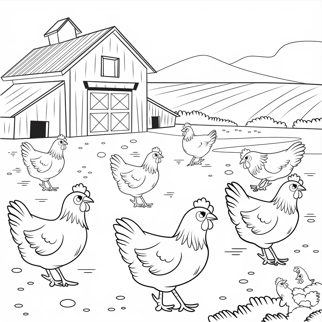 30 Gambar Ayam Hitam Putih untuk Diwarnai 10 gambar ayam hitam putih untuk diwarnai 9