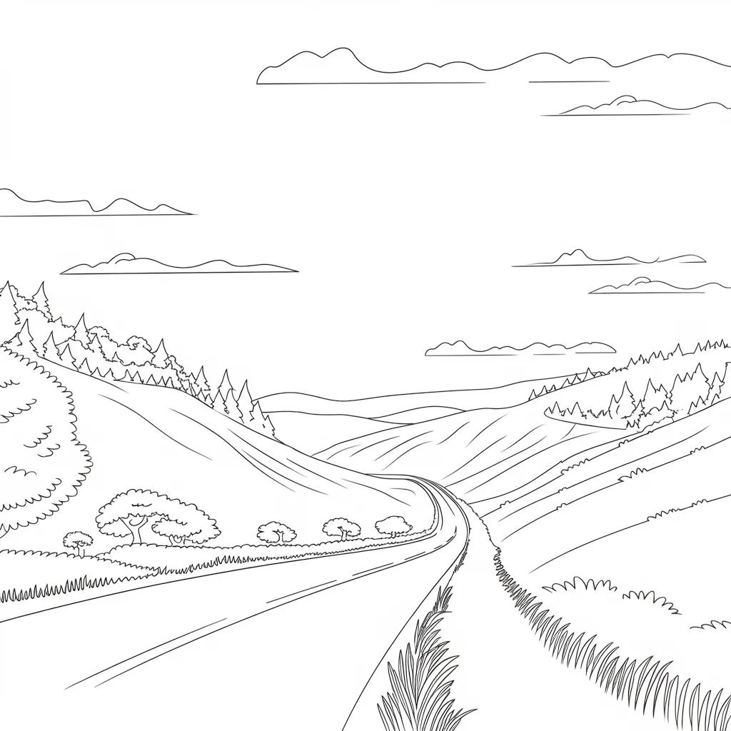 30 Gambar Pemandangan Alam Belum Diwarnai untuk Diwarnai 13 Gambar Pemandangan Alam Belum Diwarnai 12