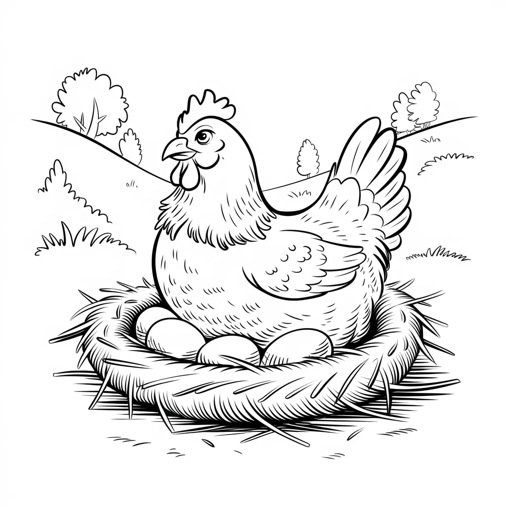 30 Gambar Ayam Hitam Putih untuk Diwarnai 5 gambar ayam hitam putih untuk diwarnai 4