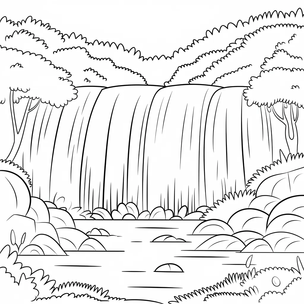 30 Gambar Pemandangan Alam Belum Diwarnai untuk Diwarnai 5 Gambar Pemandangan Alam Belum Diwarnai 4