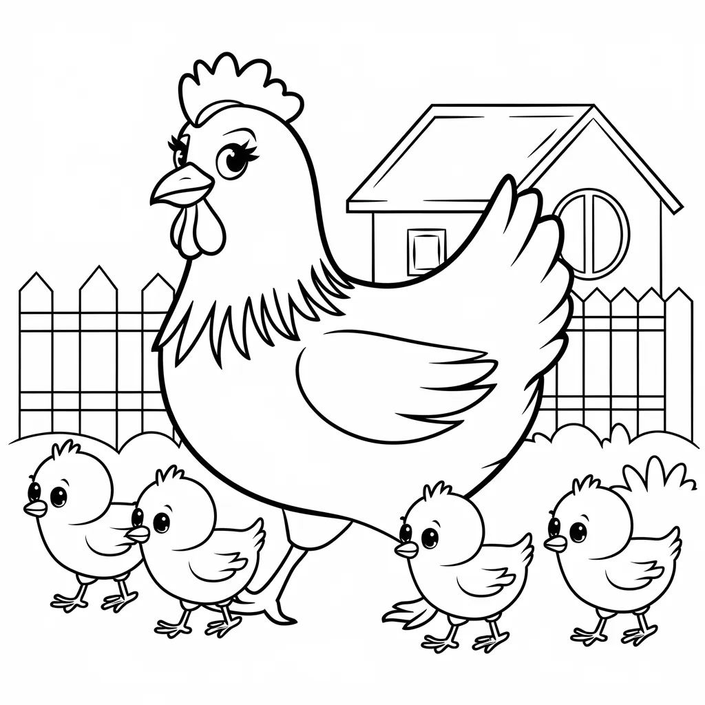 30 Gambar Ayam Hitam Putih untuk Diwarnai 3 gambar ayam hitam putih untuk diwarnai 2