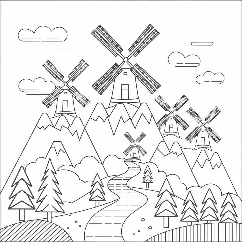 30 Gambar Pemandangan Gunung yang Belum Diwarnai untuk Diwarnai 31 gambar pemandangan gunung yang belum dicat 30